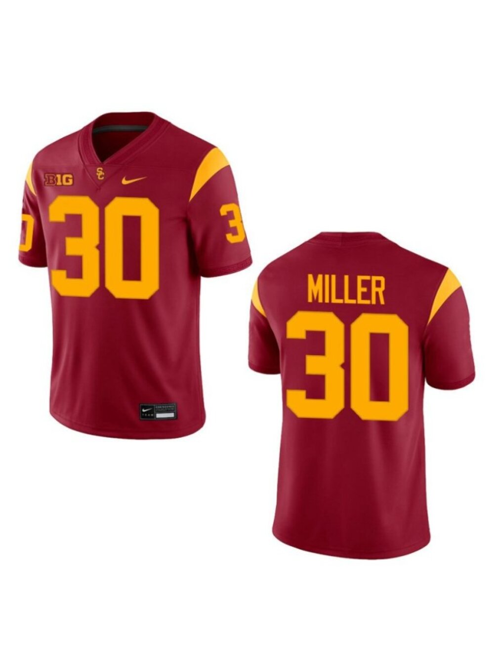 Kids Youths KING MILLER Stitched Vapor Jersey Crimson
